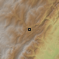 Shaded relief of the 60 km around Gachalá, drawn from the GMTED2010 grid
