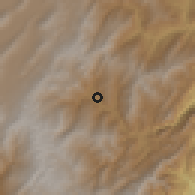 Shaded relief of the 60 km around Gachetá, drawn from the GMTED2010 grid
