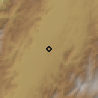Shaded relief of the 60 km around Andalucía, drawn from the GMTED2010 grid