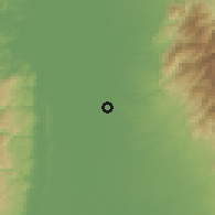 Shaded relief of the 60 km around Gamarra, drawn from the GMTED2010 grid