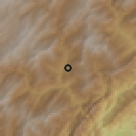 Shaded relief of the 60 km around Garagoa, drawn from the GMTED2010 grid