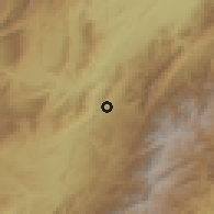 Shaded relief of the 60 km around Gigante, drawn from the GMTED2010 grid
