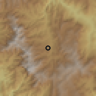 Shaded relief of the 60 km around Andes, drawn from the GMTED2010 grid