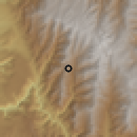 Shaded relief of the 60 km around Guaca, drawn from the GMTED2010 grid