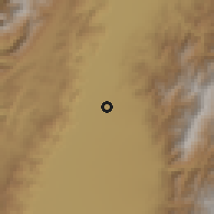 Shaded relief of the 60 km around Guacarí, drawn from the GMTED2010 grid