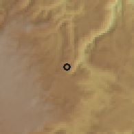 Shaded relief of the 60 km around Guadalupe, drawn from the GMTED2010 grid