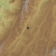 Shaded relief of the 60 km around Guadalupe, drawn from the GMTED2010 grid