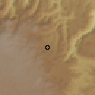 Shaded relief of the 60 km around Angostura, drawn from the GMTED2010 grid