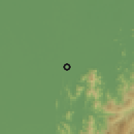 Shaded relief of the 60 km around Guaranda, drawn from the GMTED2010 grid
