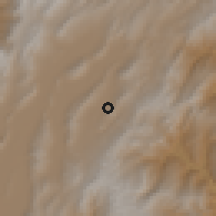Shaded relief of the 60 km around Guatavita, drawn from the GMTED2010 grid