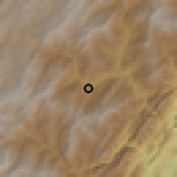 Shaded relief of the 60 km around Guayatá, drawn from the GMTED2010 grid