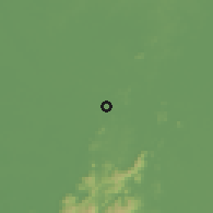Shaded relief of the 60 km around Hatillo de Loba, drawn from the GMTED2010 grid