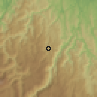 Shaded relief of the 60 km around Anorí, drawn from the GMTED2010 grid