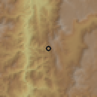 Shaded relief of the 60 km around Heliconia, drawn from the GMTED2010 grid