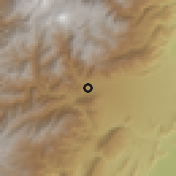 Shaded relief of the 60 km around Ibagué, drawn from the GMTED2010 grid