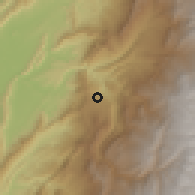 Shaded relief of the 60 km around Icononzo, drawn from the GMTED2010 grid