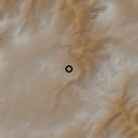 Shaded relief of the 60 km around Iles, drawn from the GMTED2010 grid