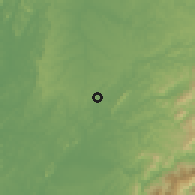Shaded relief of the 60 km around Istmina, drawn from the GMTED2010 grid