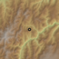 Shaded relief of the 60 km around Ituango, drawn from the GMTED2010 grid