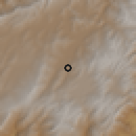Shaded relief of the 60 km around Iza, drawn from the GMTED2010 grid