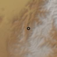 Shaded relief of the 60 km around Jambaló, drawn from the GMTED2010 grid