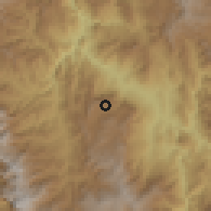 Shaded relief of the 60 km around Jericó, drawn from the GMTED2010 grid