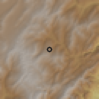 Shaded relief of the 60 km around Junín, drawn from the GMTED2010 grid