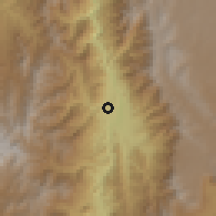 Shaded relief of the 60 km around Antioquia, drawn from the GMTED2010 grid