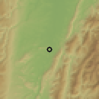 Shaded relief of the 60 km around La Dorada, drawn from the GMTED2010 grid