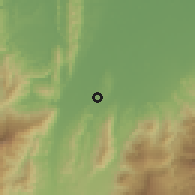 Shaded relief of the 60 km around La Esperanza, drawn from the GMTED2010 grid