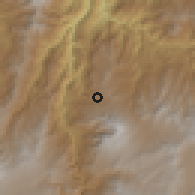 Shaded relief of the 60 km around La Florida, drawn from the GMTED2010 grid