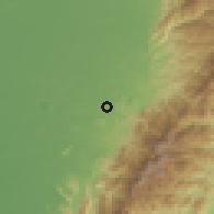 Shaded relief of the 60 km around La Jagua Ibirico, drawn from the GMTED2010 grid