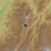 Shaded relief of the 60 km around La Llanada, drawn from the GMTED2010 grid