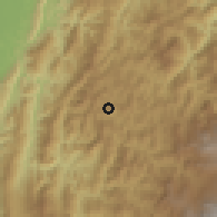Shaded relief of the 60 km around La Palma, drawn from the GMTED2010 grid