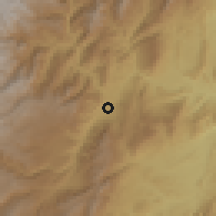 Shaded relief of the 60 km around La Plata, drawn from the GMTED2010 grid