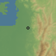 Shaded relief of the 60 km around Apartadó, drawn from the GMTED2010 grid