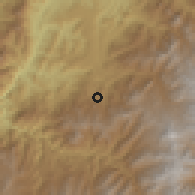 Shaded relief of the 60 km around La Unión, drawn from the GMTED2010 grid
