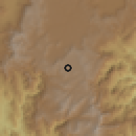 Shaded relief of the 60 km around La Unión, drawn from the GMTED2010 grid