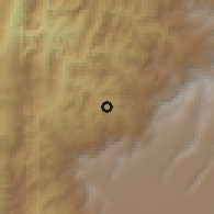 Shaded relief of the 60 km around La Vega, drawn from the GMTED2010 grid