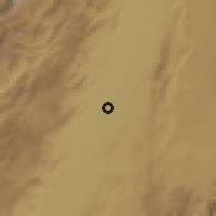 Shaded relief of the 60 km around La Victoria, drawn from the GMTED2010 grid