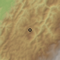 Shaded relief of the 60 km around La Victoria, drawn from the GMTED2010 grid