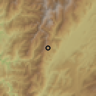 Shaded relief of the 60 km around Leiva, drawn from the GMTED2010 grid