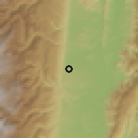 Shaded relief of the 60 km around Lérida, drawn from the GMTED2010 grid
