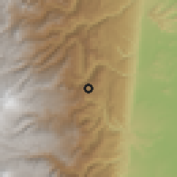 Shaded relief of the 60 km around Líbano, drawn from the GMTED2010 grid