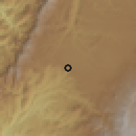 Shaded relief of the 60 km around López, drawn from the GMTED2010 grid