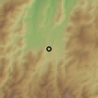 Shaded relief of the 60 km around Los Patios, drawn from the GMTED2010 grid