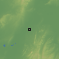 Shaded relief of the 60 km around Mahates, drawn from the GMTED2010 grid