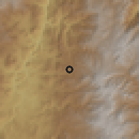 Shaded relief of the 60 km around Aranzazu, drawn from the GMTED2010 grid