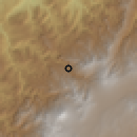 Shaded relief of the 60 km around Mallama, drawn from the GMTED2010 grid