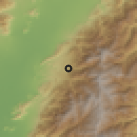 Shaded relief of the 60 km around Manaure, drawn from the GMTED2010 grid